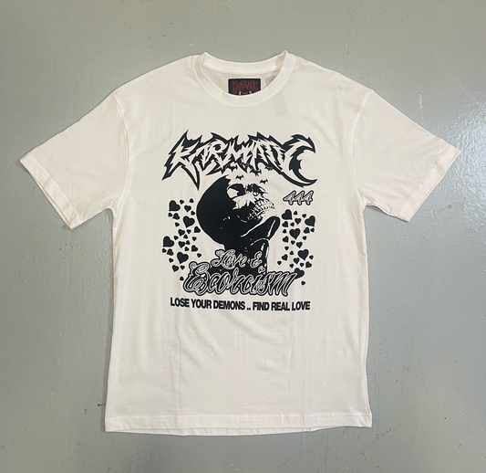 "LOVE AND EXORCISM" WHITE TEE